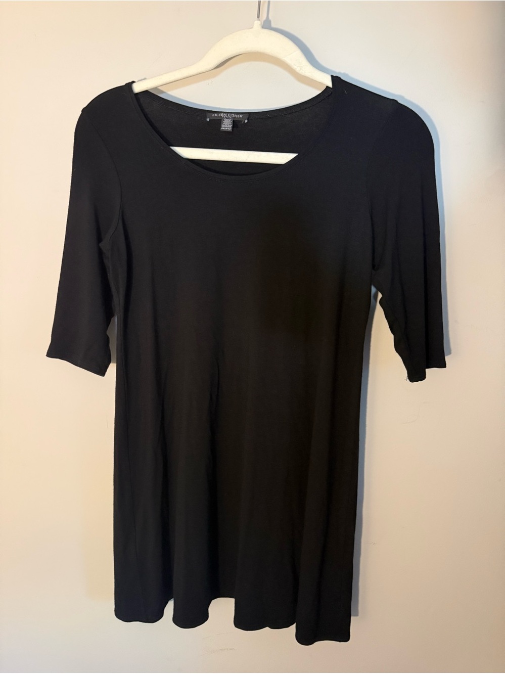 Eileen Fisher Black Short Sleeve Swing Tunic